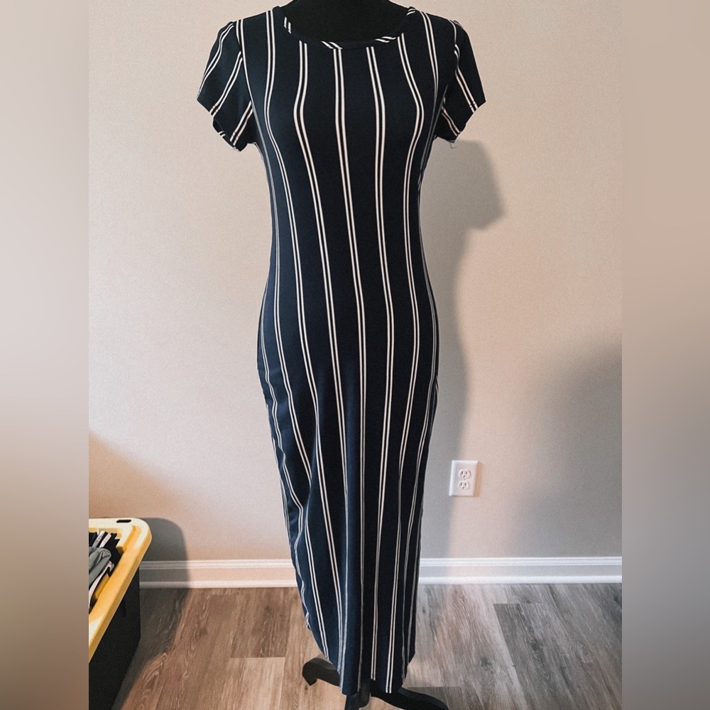 TMG Navy & White Stripped Dress
